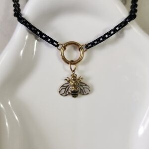 Two Tone Bee Charm Necklace